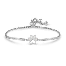 Load image into Gallery viewer, MILLELUCI REFINED BRACELET WITH CZ 028016/013 SILVER PAWPRINT WITH CZ