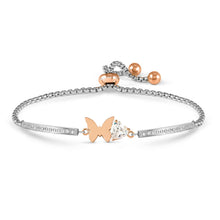 Load image into Gallery viewer, MILLELUCI REFINED BRACELET WITH CZ 028020/010 ROSE GOLD BUTTERFLY WITH HEART CZ