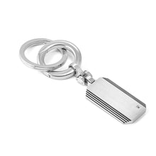 Load image into Gallery viewer, STRONG DIAMOND GEOMETRIC KEYRING 028349/065 STAINLESS STEEL & BLACK DIAMOND
