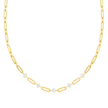 Load image into Gallery viewer, CHAINS OF STYLE NECKLACE GOLD PVD CZ 029401/012