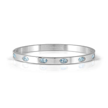 Load image into Gallery viewer, PRETTY BANGLES 029516/7/8/003 STAINLESS STEEL WITH BLUE CZ