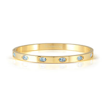 Load image into Gallery viewer, PRETTY BANGLES 029516/7/8/022 GOLD WITH BLUE CZ