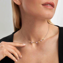 Load image into Gallery viewer, PRINCIPESSINA NECKLACE 029601/022 ROSE GOLD HEARTS WITH PINK CZ