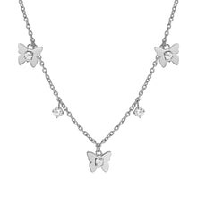 Load image into Gallery viewer, MYSOPHIE NECKLACE 029902/010 BUTTERFLIES & CZ PENDANTS