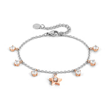 Load image into Gallery viewer, MYSOPHIE BRACELET 029904/023 ROSE GOLD STAR & CZ PENDANTS