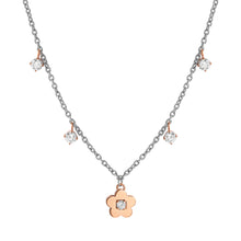 Load image into Gallery viewer, MYSOPHIE NECKLACE 029905/059 ROSE GOLD FLOWER & CZ PENDANTS