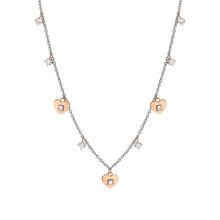Load image into Gallery viewer, MYSOPHIE NECKLACE 029906/022 ROSE GOLD HEART CZ PENDANTS