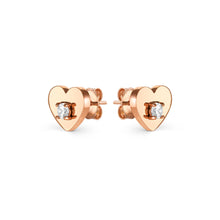 Load image into Gallery viewer, MYSOPHIE EARRINGS 029907/022 ROSE GOLD HEART CZ STUDS
