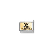 Load image into Gallery viewer, COMPOSABLE CLASSIC LINK 030166/50 POLICEWOMAN IN 18K GOLD AND ENAMEL