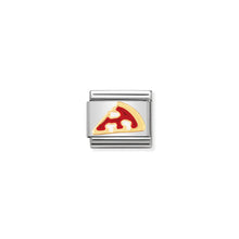 Load image into Gallery viewer, COMPOSABLE CLASSIC LINK 030217/08 PIZZA SLICE IN 18K GOLD AND ENAMEL