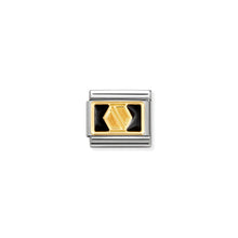 Load image into Gallery viewer, COMPOSABLE CLASSIC LINK 030284/66 SCREW IN 18K GOLD ON BLACK ENAMEL