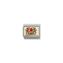 Load image into Gallery viewer, COMPOSABLE CLASSIC LINK 030289/07 FAMILY WITH RED HEART IN 18K GOLD AND ENAMEL