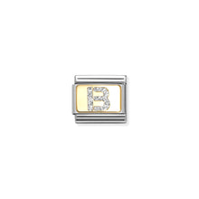 Load image into Gallery viewer, COMPOSABLE CLASSIC LINK 030291/02 SILVER LETTER B IN 18K GOLD & GLITTER ENAMEL