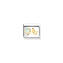 Load image into Gallery viewer, COMPOSABLE CLASSIC LINK 030523/11 WHITE OPAL HEART & BUTTERFLY IN 18K GOLD