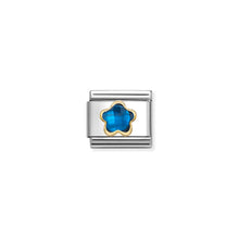 Load image into Gallery viewer, COMPOSABLE CLASSIC LINK 030615/007 BLUE CZ FLOWER IN 18K GOLD