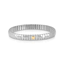 Load image into Gallery viewer, EXTENSION BRACELET 047010/005 STAINLESS STEEL WITH CZ, SILVER & 18K GOLD HEART