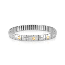 Load image into Gallery viewer, EXTENSION BRACELET 047011/008 STAINLESS STEEL WITH CZ, SILVER & 18K GOLD POINTS