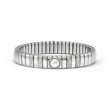 Load image into Gallery viewer, EXTENSION BRACELET 048115/019 STAINLESS STEEL WHITE CZ & PEARL