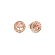 Load image into Gallery viewer, SOFFIO D'AMORE EARRINGS 134005/017 ROSE GOLD TREE OF LIFE WITH CZ