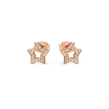 Load image into Gallery viewer, SOFFIO D'AMORE EARRINGS 134005/023 ROSE GOLD STAR WITH CZ