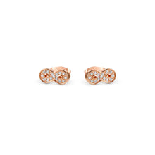 Load image into Gallery viewer, SOFFIO D'AMORE EARRINGS 134005/024 ROSE GOLD INFINITY WITH CZ
