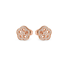 Load image into Gallery viewer, SOFFIO D'AMORE EARRINGS 134005/059 ROSE GOLD FLOWER WITH CZ