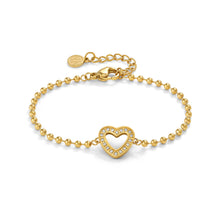 Load image into Gallery viewer, SOFFIO D'AMORE BRACELET 134006/022 GOLD HEART WITH CZ
