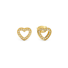 Load image into Gallery viewer, SOFFIO D'AMORE EARRINGS 134008/022 GOLD HEART WITH CZ