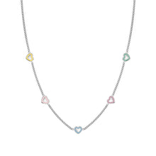 Load image into Gallery viewer, FAIRYICONS STAINLESS STEEL NECKLACE 134103/022 MULTI HEART WITH ENAMEL