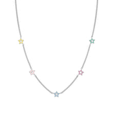 Load image into Gallery viewer, FAIRYICONS STAINLESS STEEL NECKLACE 134103/023 MULTI STAR WITH ENAMEL