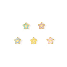 Load image into Gallery viewer, FAIRYICONS GOLD STUDS 134110/023 STARS WITH ENAMEL