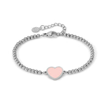 Load image into Gallery viewer, EMOSFERE STAINLESS STEEL BRACELET 134200/006 HEART WITH PINK ENAMEL