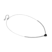 Load image into Gallery viewer, EMOSFERE STAINLESS STEEL NECKLACE 134204/035 HEART WITH BLACK ENAMEL