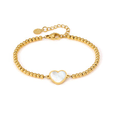 Load image into Gallery viewer, EMOSFERE GOLD BRACELET 134211/036 HEART WITH M-O-P