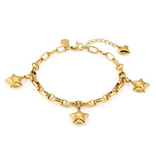 Load image into Gallery viewer, WEAR & STYLE BRACELET 134504/009 GOLDEN STAR PENDANTS