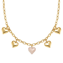 Load image into Gallery viewer, WEAR & STYLE NECKLACE 134511/006 GOLDEN & ENAMEL HEART PENDANTS