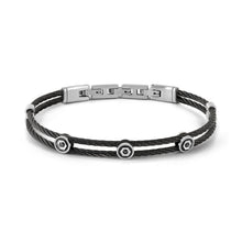 Load image into Gallery viewer, #SEALOVER BRACELET 135003/007 BLACK PVD STAINLESS STEEL WITH SCREW & BLACK CZ DETAILS