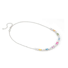 Load image into Gallery viewer, COLOUR WAVE NECKLACE 149826/010 STERLING SILVER & COLOURED CZ