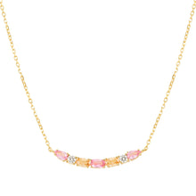 Load image into Gallery viewer, COLOUR WAVE NECKLACE 149857/024 GOLD PINK CHAMPAGNE CZ