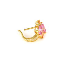 Load image into Gallery viewer, COLOUR WAVE EARRINGS 149861/024 GOLD PINK & CHAMPAGNE SQUARE CZ