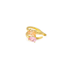 Load image into Gallery viewer, COLOUR WAVE EAR CUFF 149863/024 GOLD PINK & CHAMPAGNE CZ