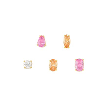 Load image into Gallery viewer, COLOUR WAVE EAR STUDS 149864/024 GOLD PINK CHAMPAGNE CZ