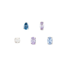 Load image into Gallery viewer, COLOUR WAVE EAR STUDS 149864/061 STERLING SILVER BLUE & LAVENDER CZ