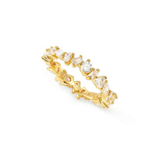 Load image into Gallery viewer, COLOUR WAVE RING 149880/020 GOLD & WHITE CZ