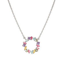 Load image into Gallery viewer, COLOUR WAVE MINI NECKLACE 149884/061 STERLING SILVER MULTICOLOUR CZ