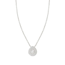 Load image into Gallery viewer, DOMINA NECKLACE SILVER WITH WHITE PAVÉ CZ TEAR DROP PENDANT 240406/015