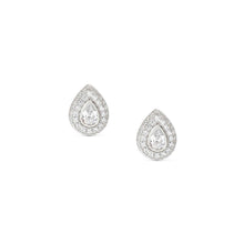 Load image into Gallery viewer, DOMINA STUD EARRINGS SILVER WITH WHITE PAVÉ CZ TEAR DROP 240407/015