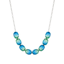 Load image into Gallery viewer, SYMBIOSI NECKLACE 240805/025 SILVER WITH LARGE BLUE AND GREEN TWO-TONE STONES