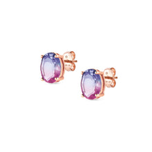 Load image into Gallery viewer, SYMBIOSI EARRINGS 240806/030 ROSE GOLD WITH PINK AND PURPLE TWO-TONE STONES