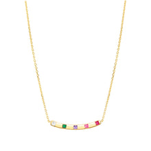 Load image into Gallery viewer, CARISMATICA NECKLACE 240910/005 GOLD BAR WITH COLOURFUL CZ